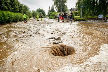 Oversvømmelse i Horsens. Foto: Morten Pape, Horsens Folkeblad.