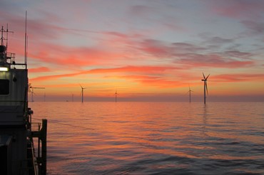 Offshore Wind Windmills At Sunset