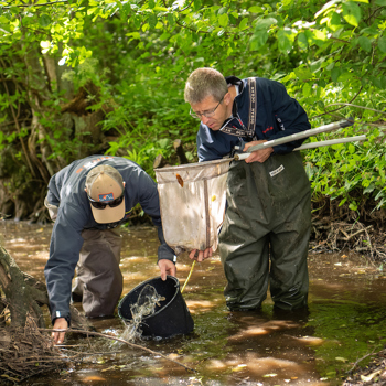 Employee Working In A Creek. Low Res. Carsten Bjorn CAB Mads Lottrup Jyde MLJ NS 08381 Foto Thomas Sjørup