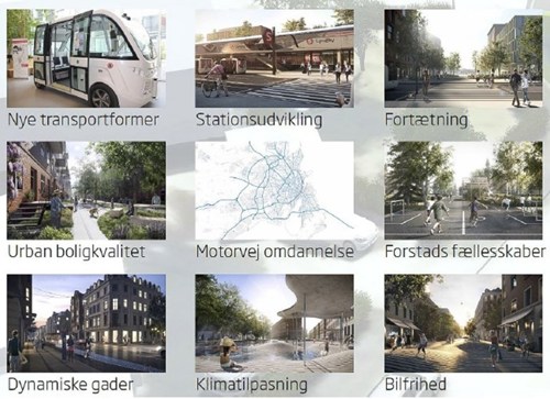 9 scenarier viser, hvordan forskellige bykvaliteter kan realiseres igennem ændrede trafikale forudsætninger.